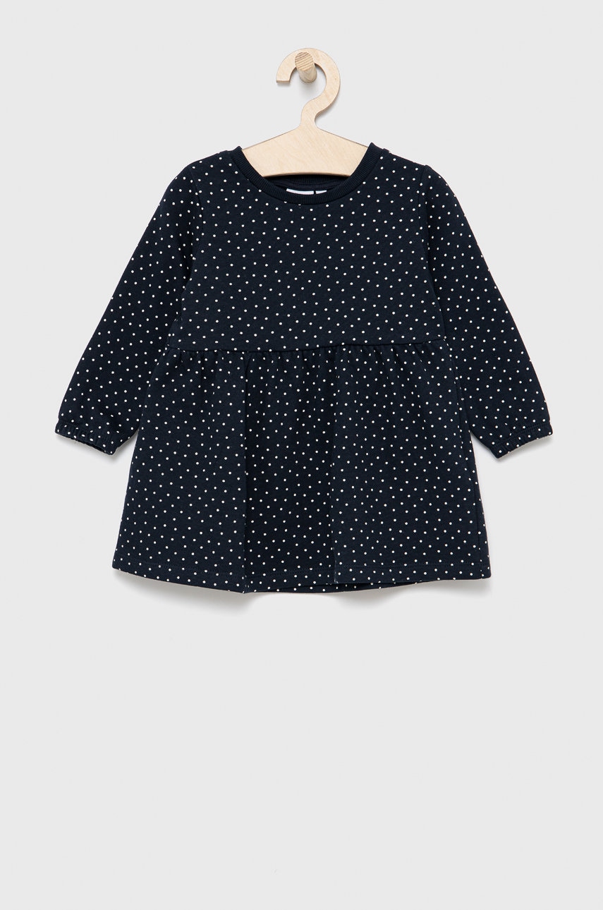 Name It rochie din bumbac pentru copii culoarea albastru marin, mini, evazata