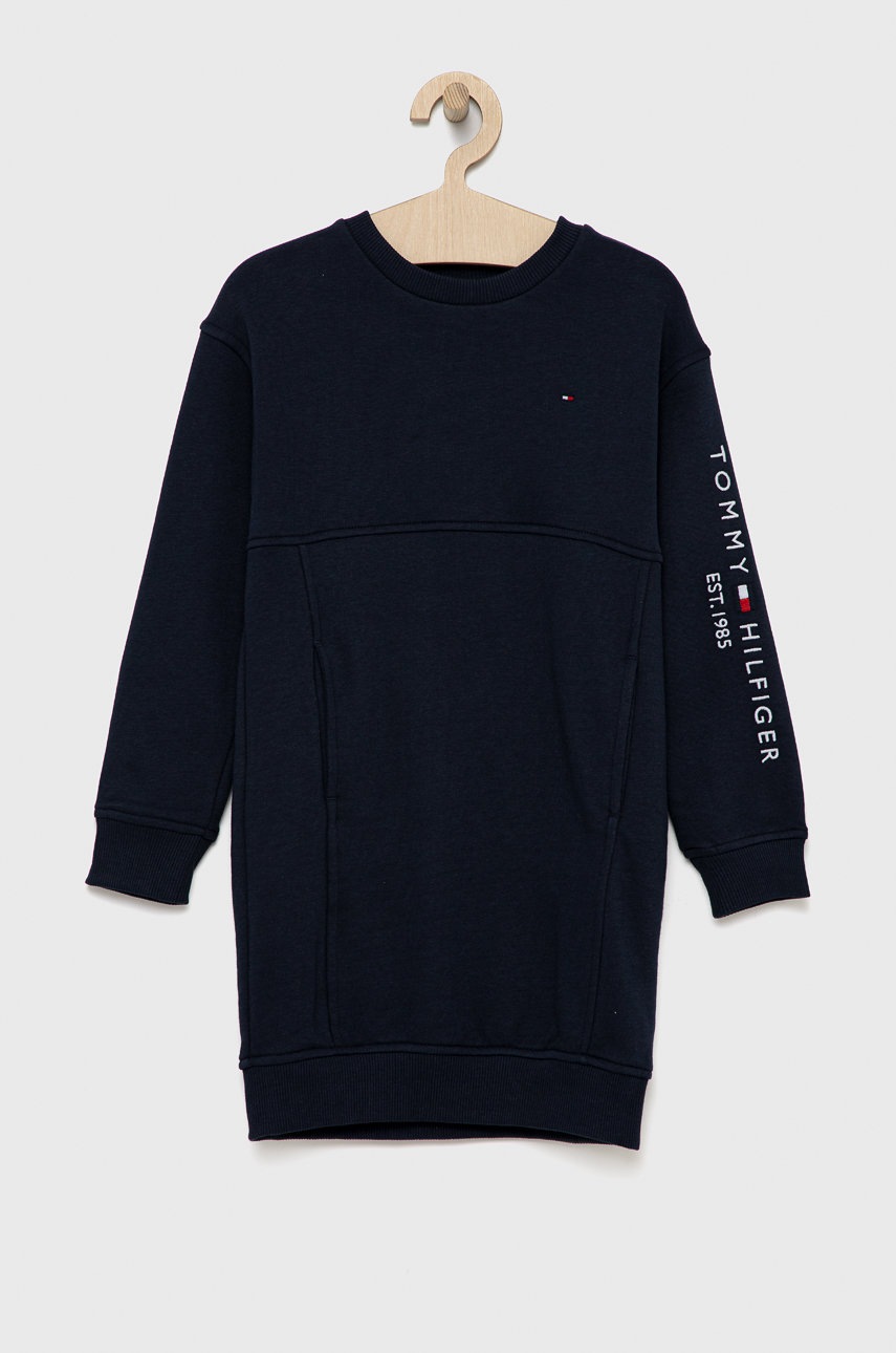 

Детска рокля Tommy Hilfiger в тъмносиньо къс модел със стандартна кройка, Тъмносин