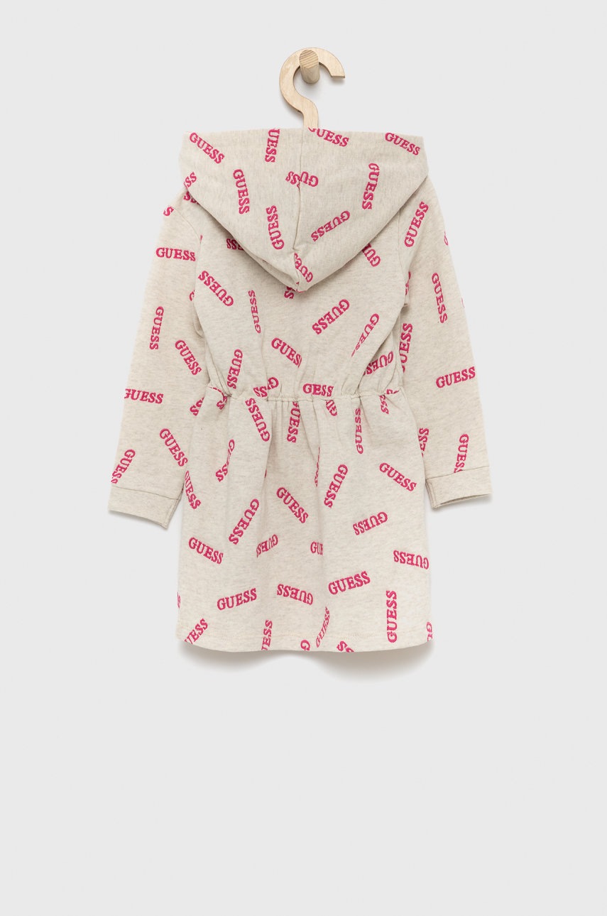 

Хлопковое детское платье Guess цвет кремовый mini расклешённое
