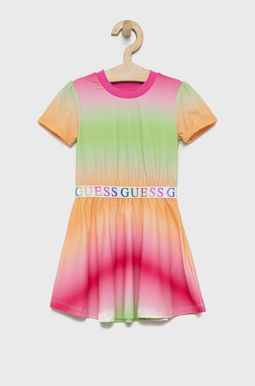 

Детска рокля Guess среднодълъг модел разкроен модел, Многоцветен