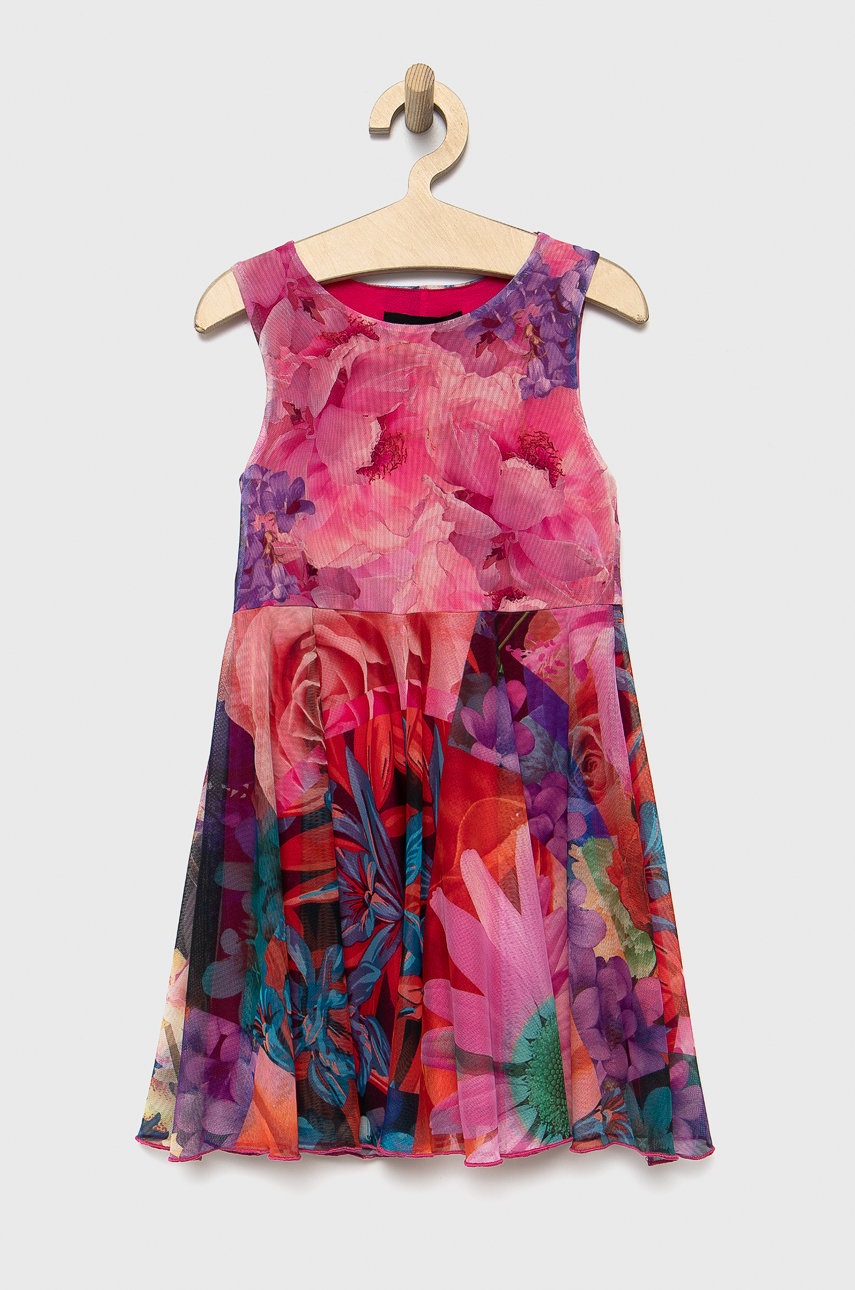 

Детское платье Desigual цвет розовый mini расклешённая