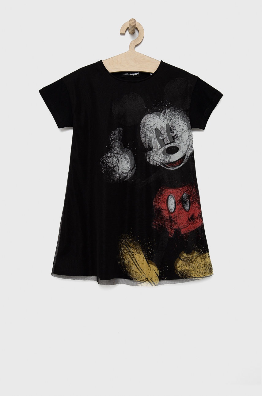 

Дитяча бавовняна сукня Desigual колір чорний mini oversize