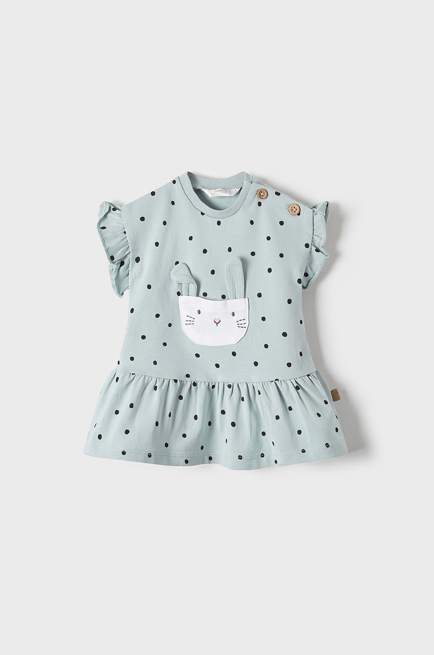 

Дитяча бавовняна сукня Mayoral Newborn колір зелений mini розкльошена