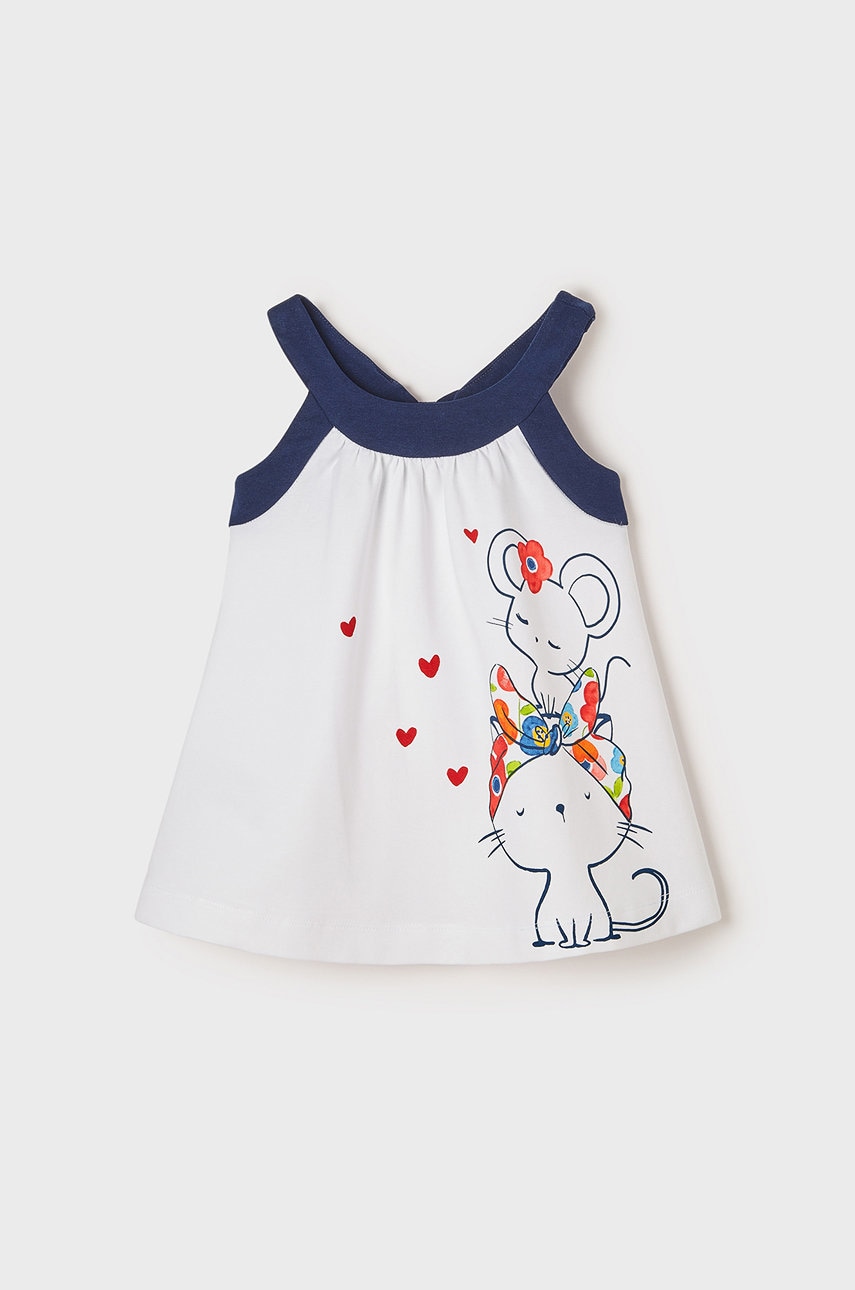 Mayoral rochie fete culoarea alb, mini, evazati