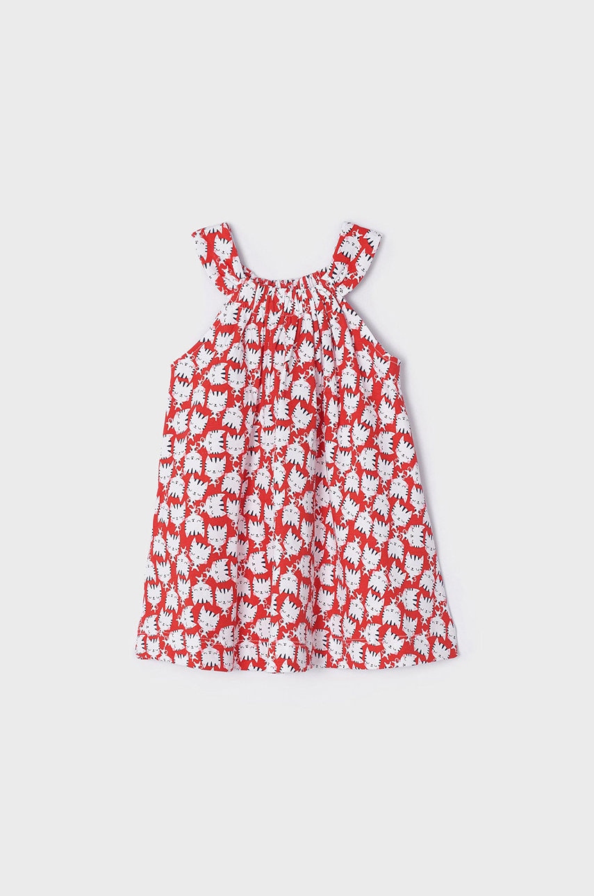 Mayoral rochie din bumbac pentru copii culoarea rosu, mini, evazati