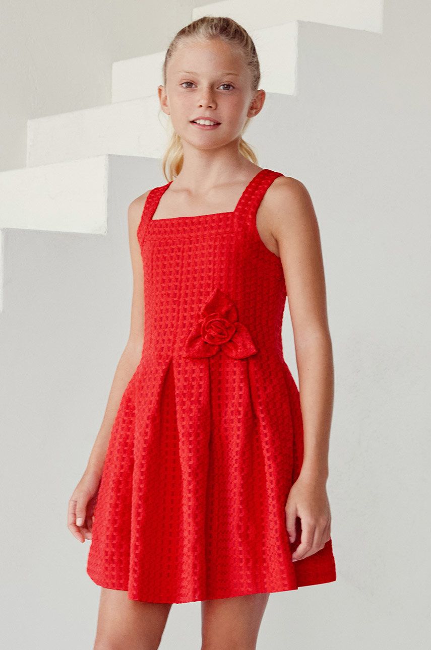 Mayoral rochie fete culoarea rosu, mini, evazati 2023 ❤️ Pret Super answear imagine noua 2022