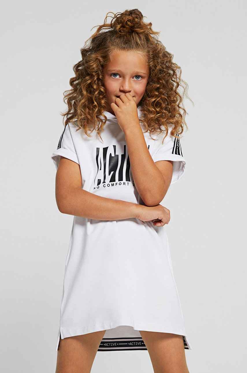

Дитяча бавовняна сукня Mayoral колір білий mini oversize