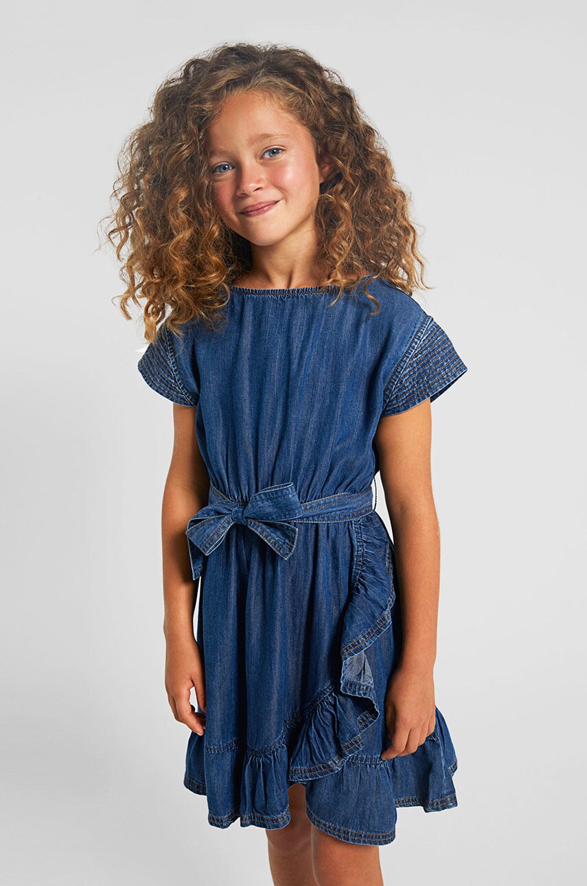 Mayoral rochie fete culoarea albastru marin, mini, evazati