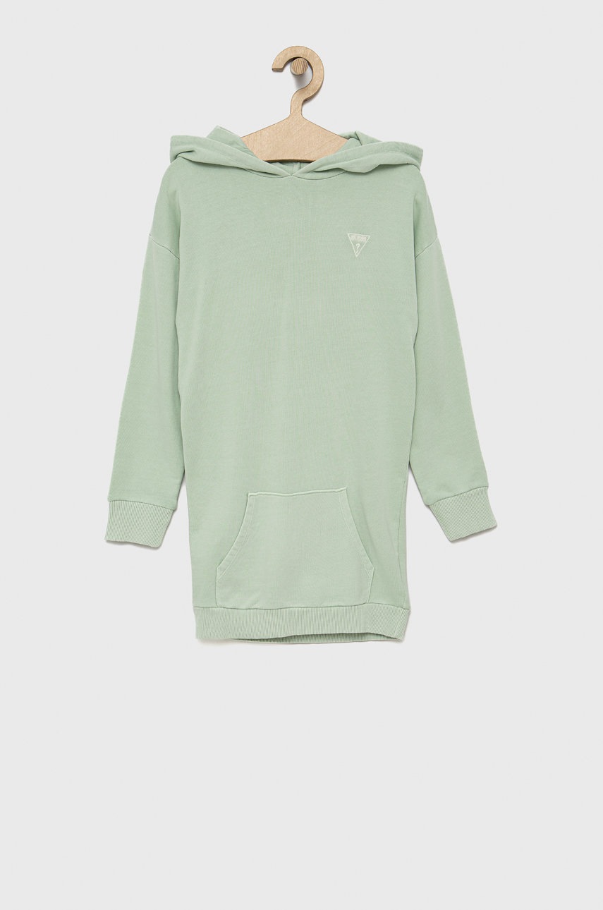 

Хлопковое детское платье Guess цвет зелёный mini oversize