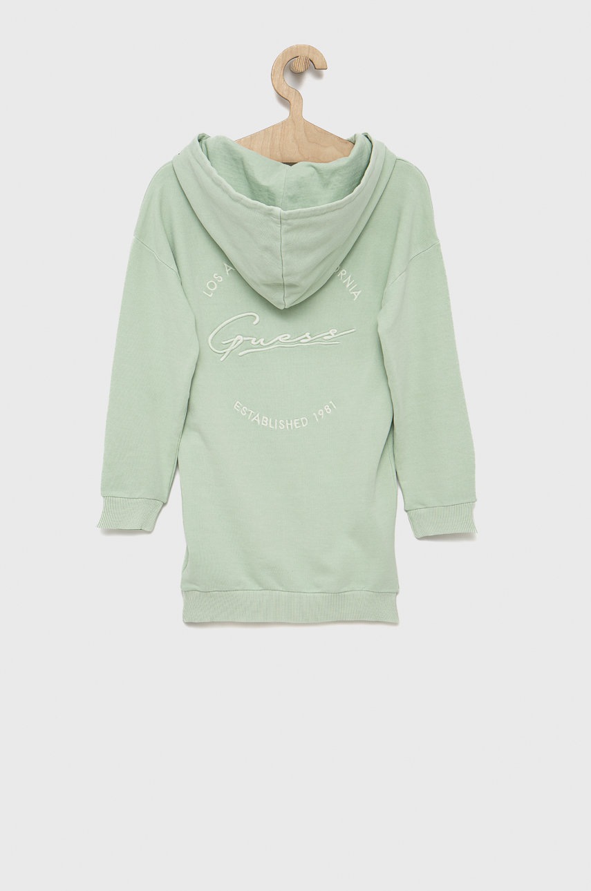 

Хлопковое детское платье Guess цвет зелёный mini oversize