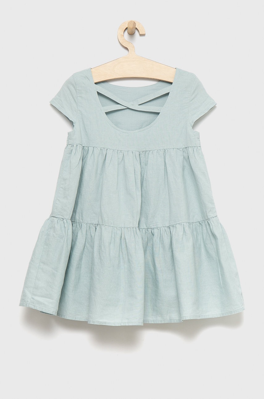 

Дитяча льняна сукня United Colors of Benetton midi розкльошена