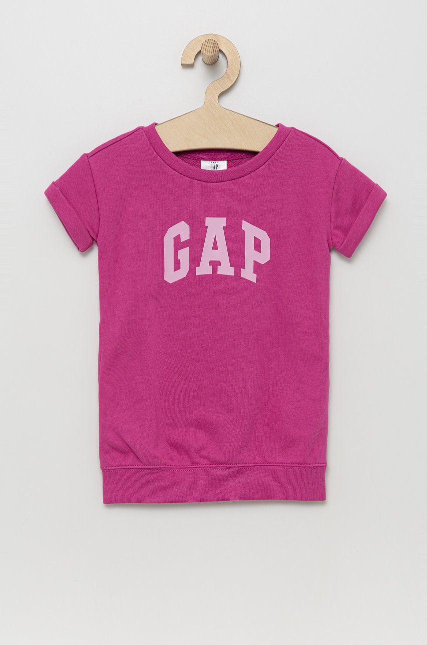 Dívčí šaty GAP růžová barva, mini, jednoduchý - růžová -  77% Bavlna