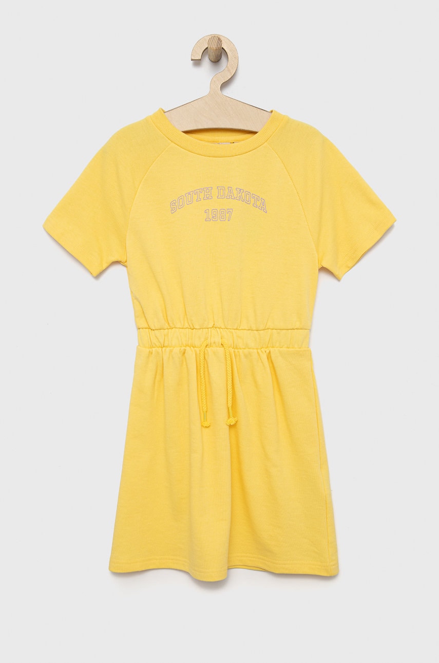 Kids Only rochie fete culoarea galben, mini, drept