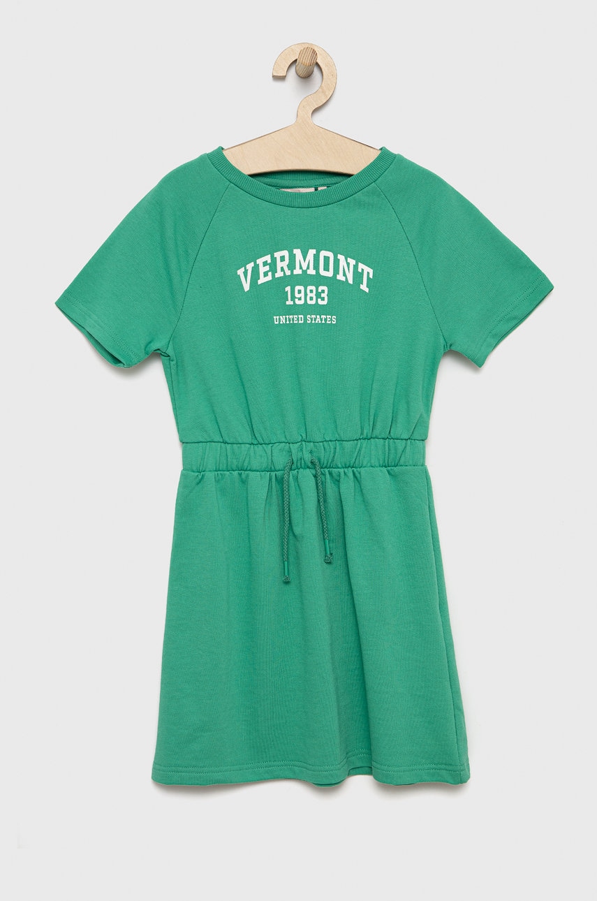 Kids Only rochie fete culoarea verde, mini, drept