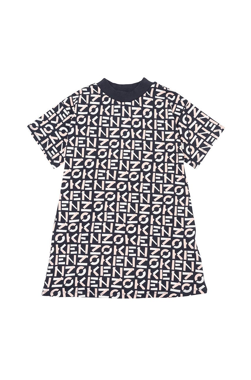 Kenzo Kids rochie fete culoarea gri, mini, drept