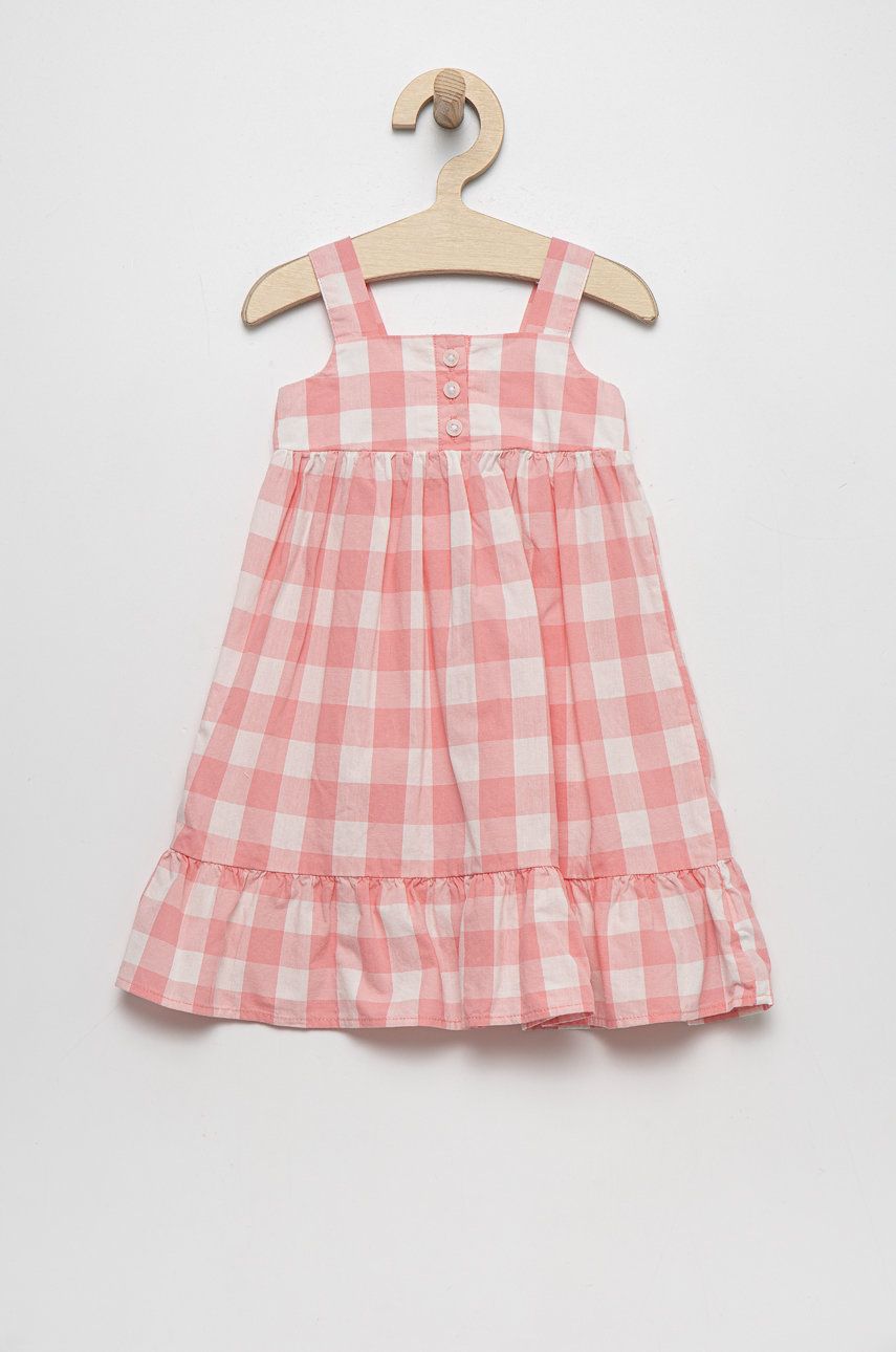 GAP rochie din bumbac pentru copii culoarea roz, midi, evazati