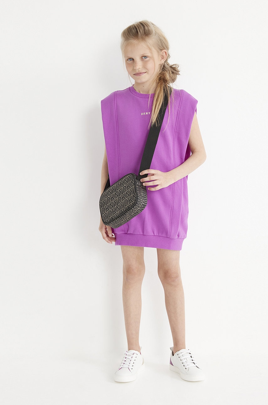 Дитяча сукня Dkny колір фіолетовий mini пряма Дитяча сукня Dkny колір фіолетовий mini пряма
