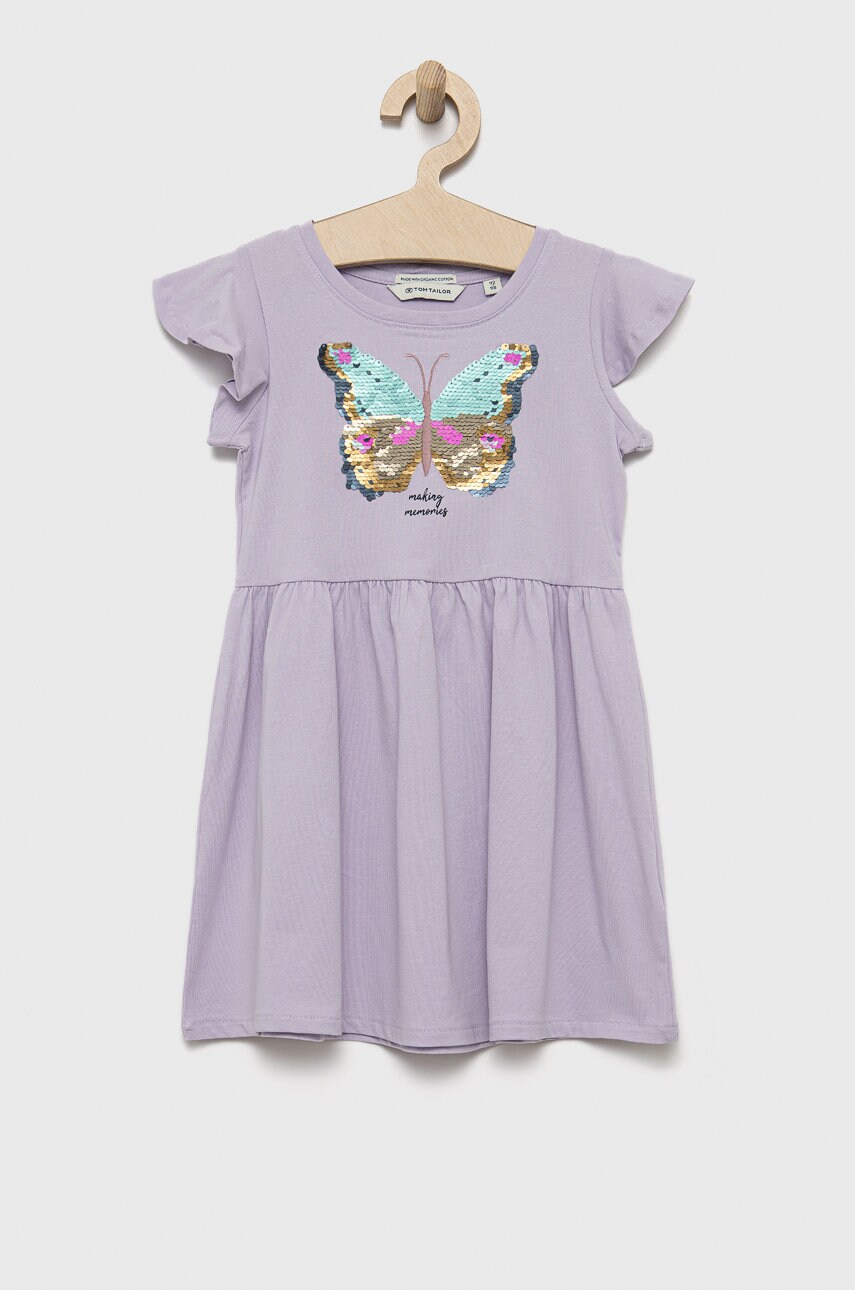Tom tailor rochie fete culoarea violet, mini, evazati