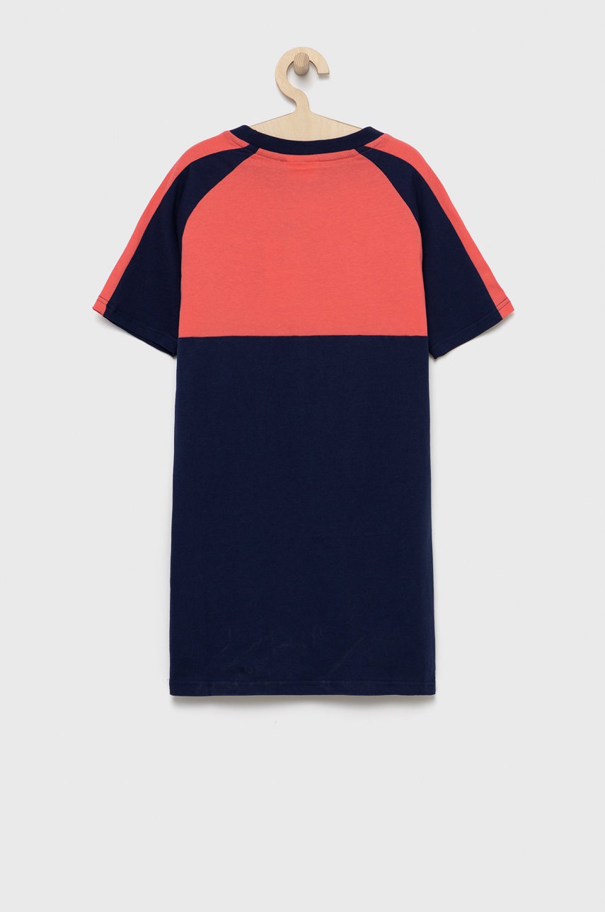 Хлопковое детское платье Fila цвет синий mini oversize