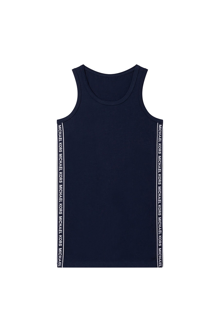 Michael Kors rochie din bumbac pentru copii culoarea albastru marin, mini, drept