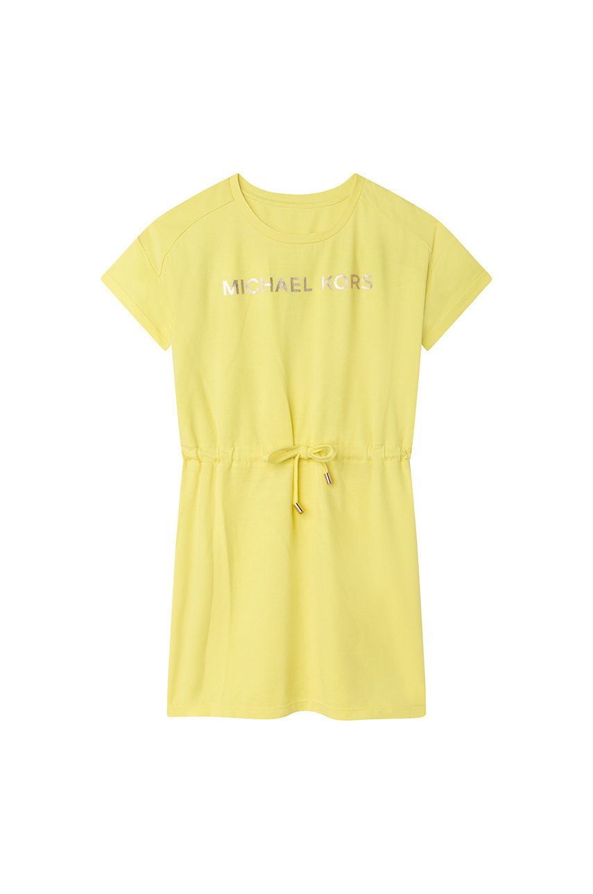 Levně Dětské bavlněné šaty Michael Kors žlutá barva, mini, áčková