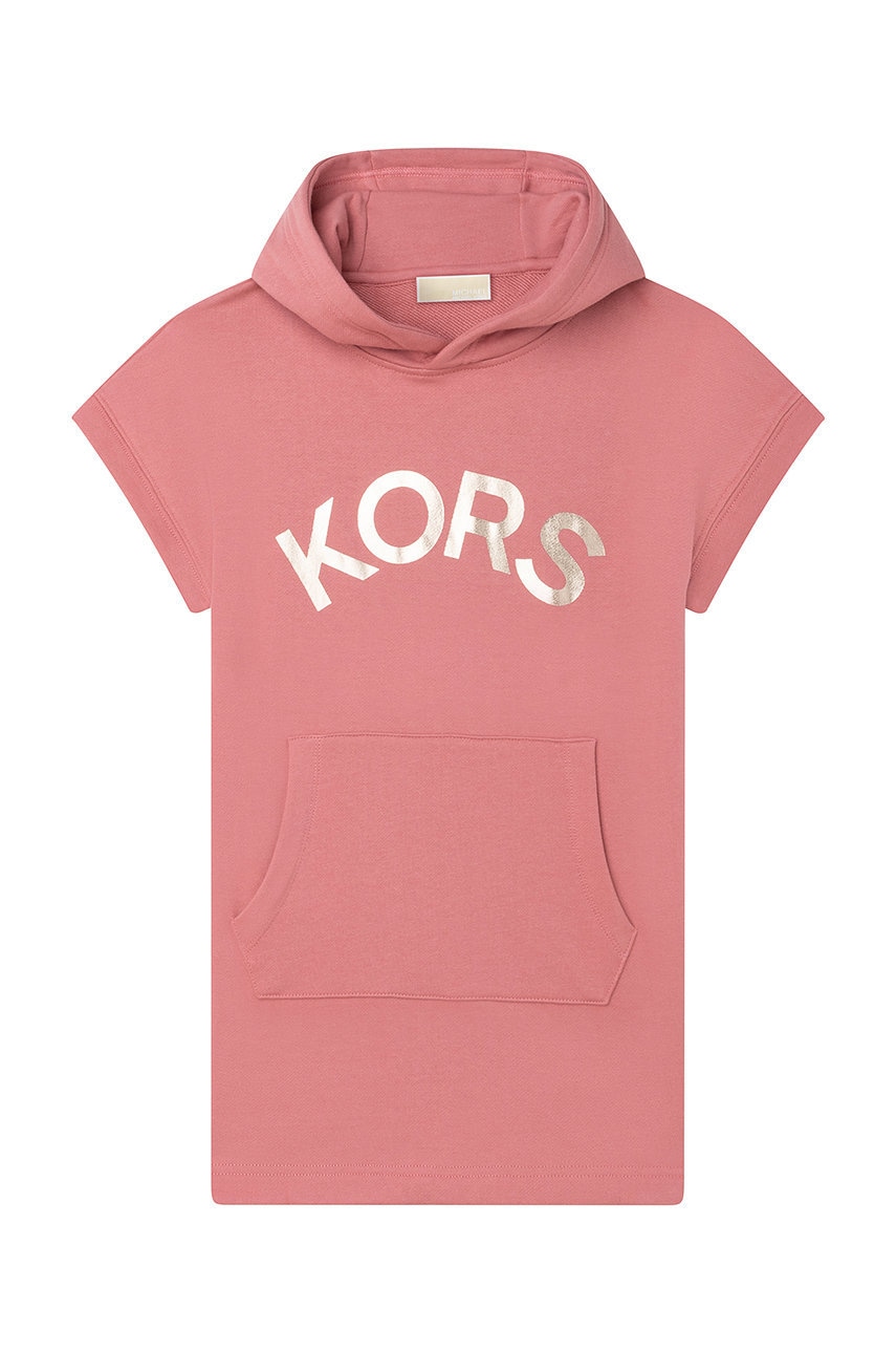 Хлопковое детское платье Michael Kors цвет розовый mini прямое Хлопковое детское платье Michael Kors цвет розовый mini прямое