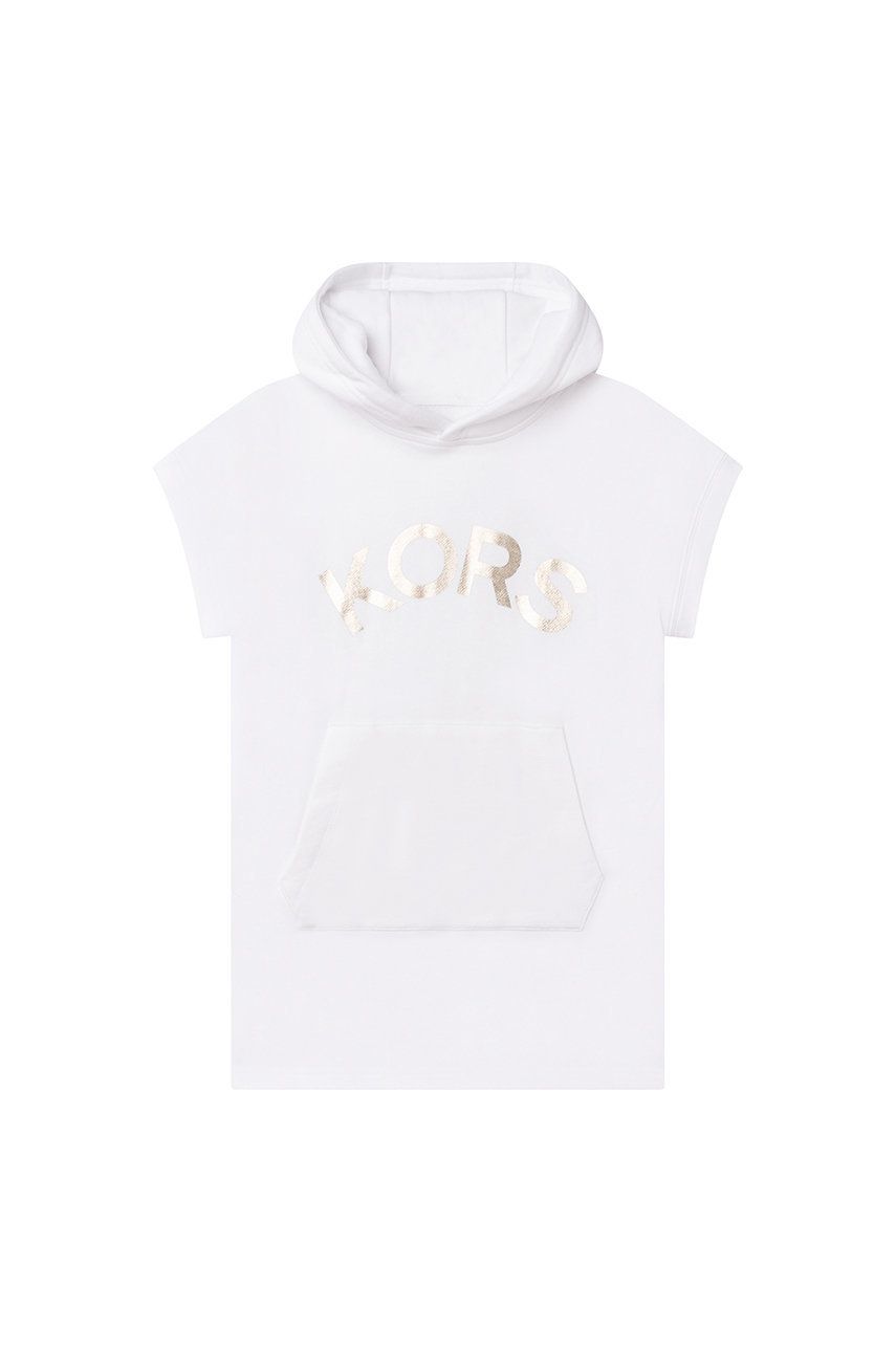 E-shop Dětské bavlněné šaty Michael Kors bílá barva, mini, jednoduchý