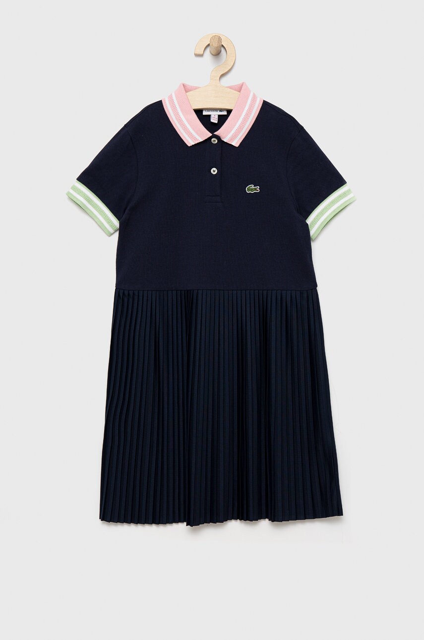 Lacoste rochie fete culoarea alb, mini, evazati