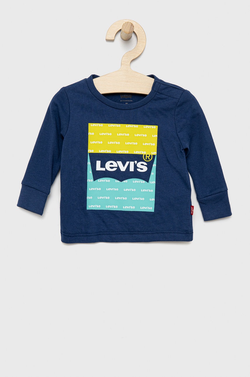 

Детска блуза с дълги ръкави Levi's в тъмносиньо с принт, Тъмносин