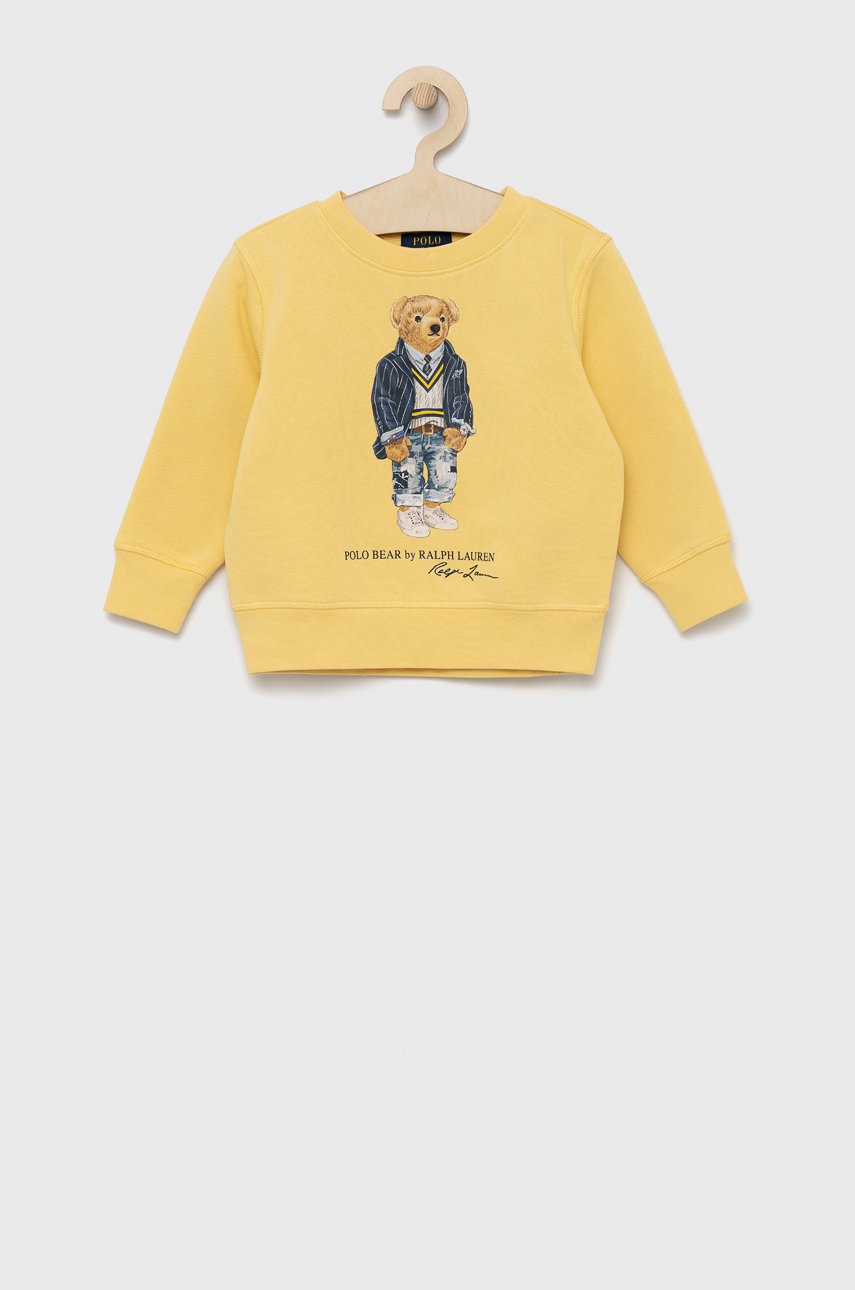 

Детски суичър Polo Ralph Lauren в жълто с принт, Жълт