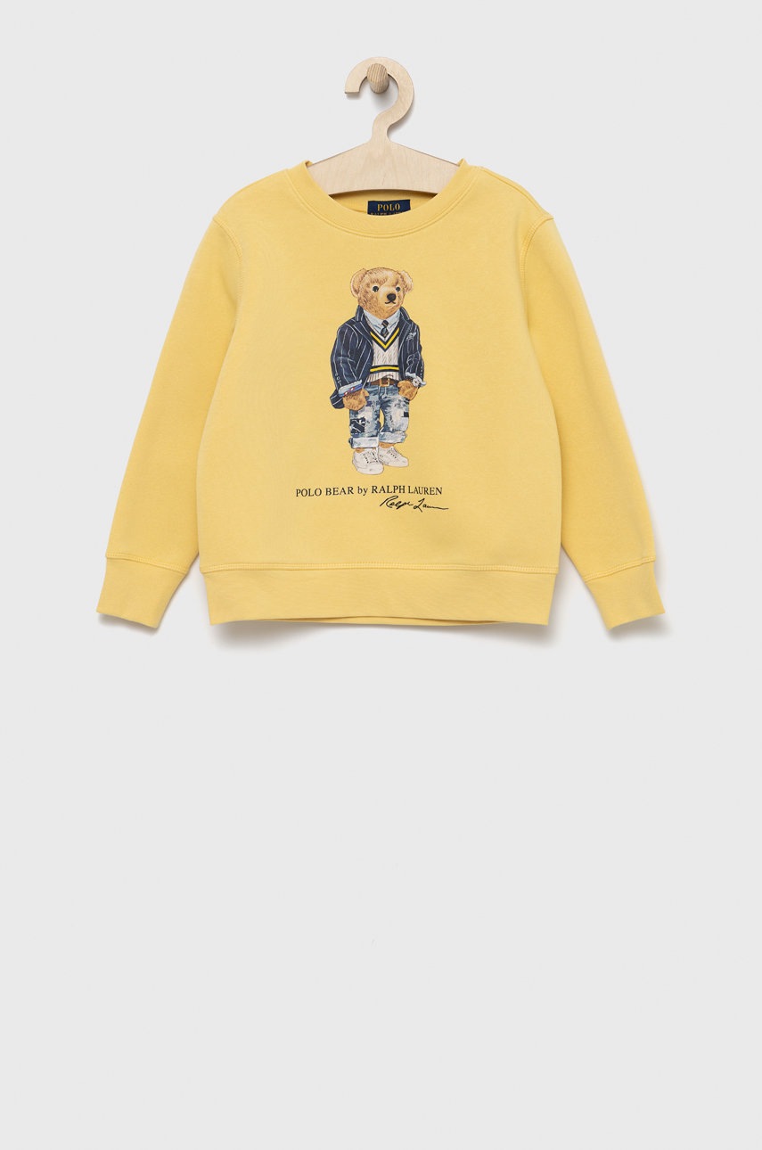 

Детски суичър Polo Ralph Lauren в бежово с принт, Бежов