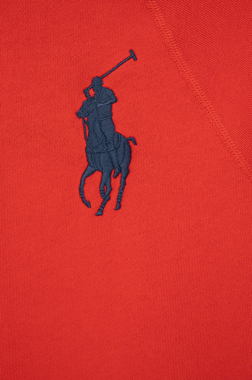 

Дитяча бавовняна кофта Polo Ralph Lauren колір червоний з аплікацією