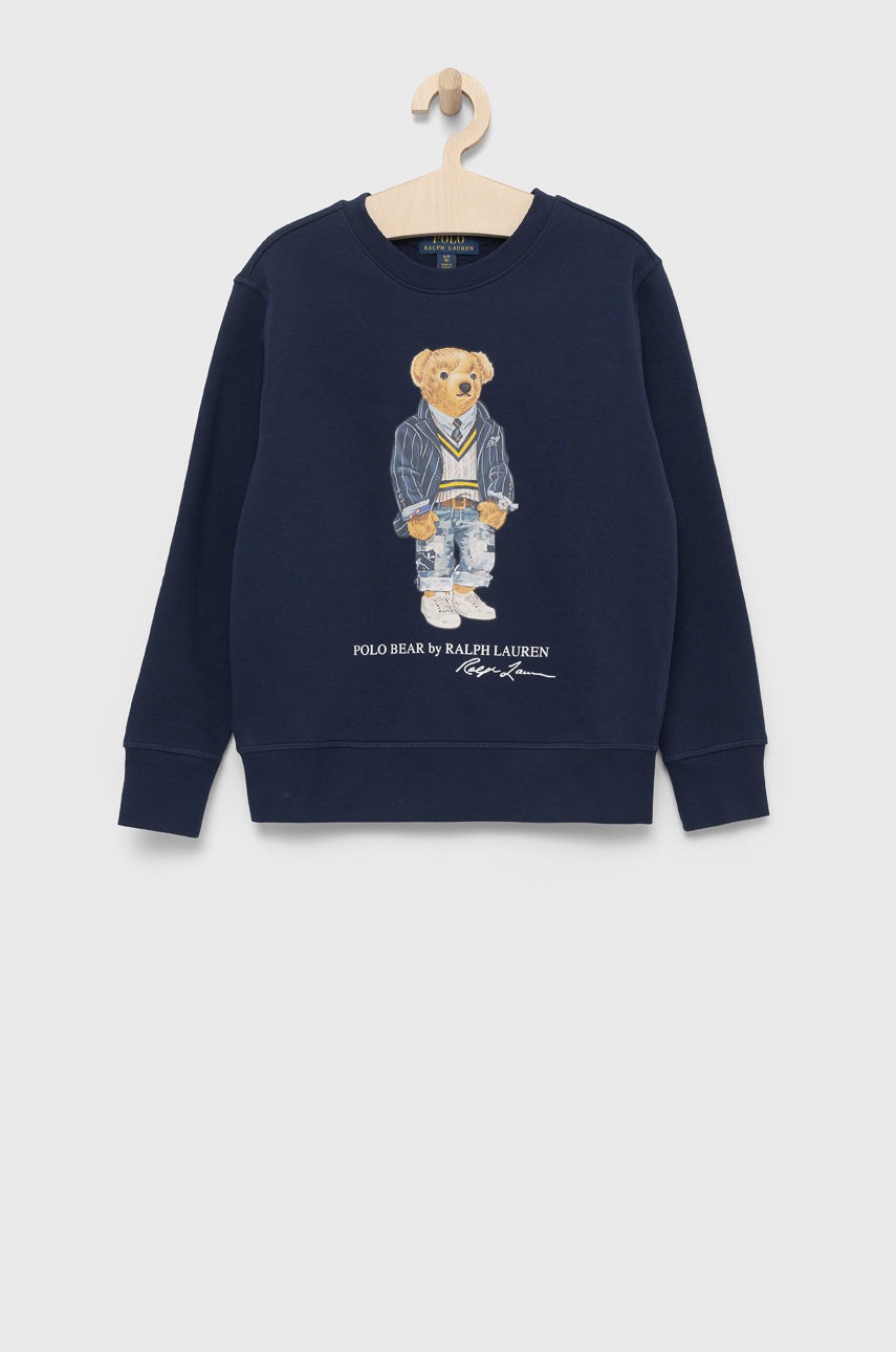 

Детски суичър Polo Ralph Lauren в тъмносиньо с принт, Тъмносин