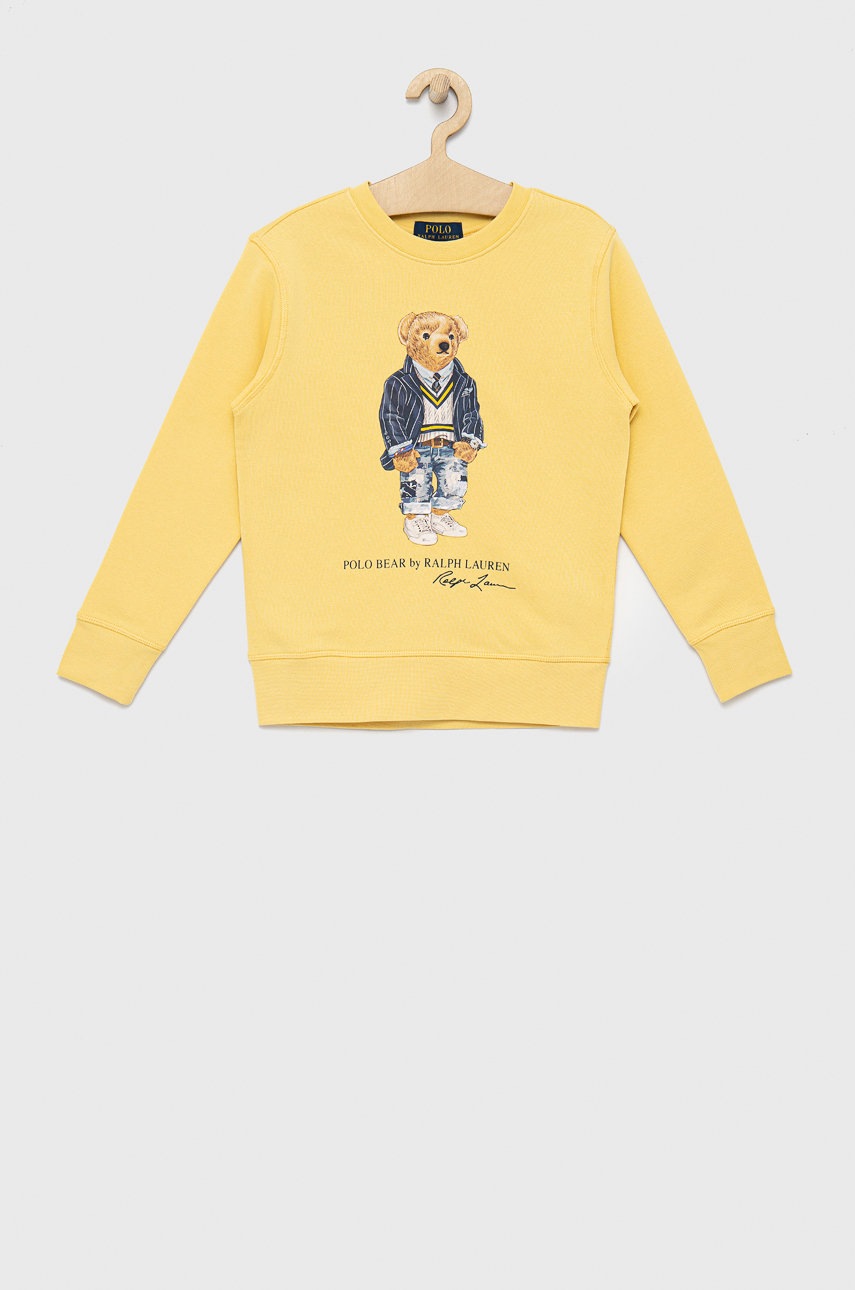 

Детски суичър Polo Ralph Lauren в жълто с принт, Жълт