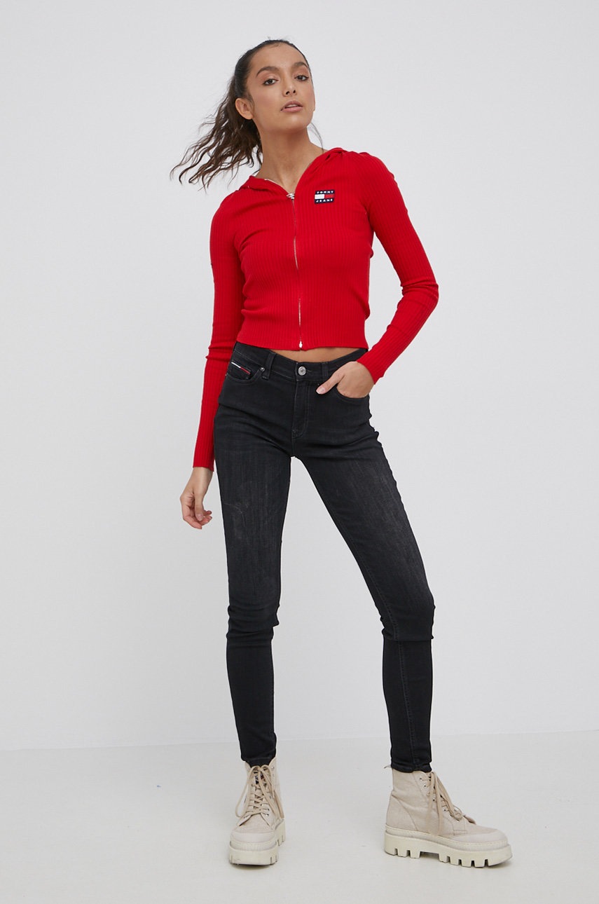 

Джемпер Tommy Jeans женский цвет красный лёгкий