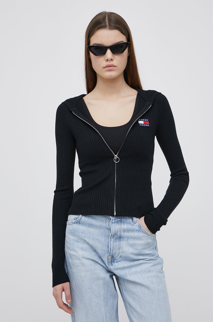 

Джемпер Tommy Jeans женский цвет чёрный лёгкий
