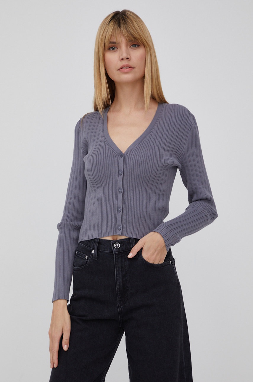 

Жилетка Calvin Klein Jeans дамски в сиво от лека материя, Сив