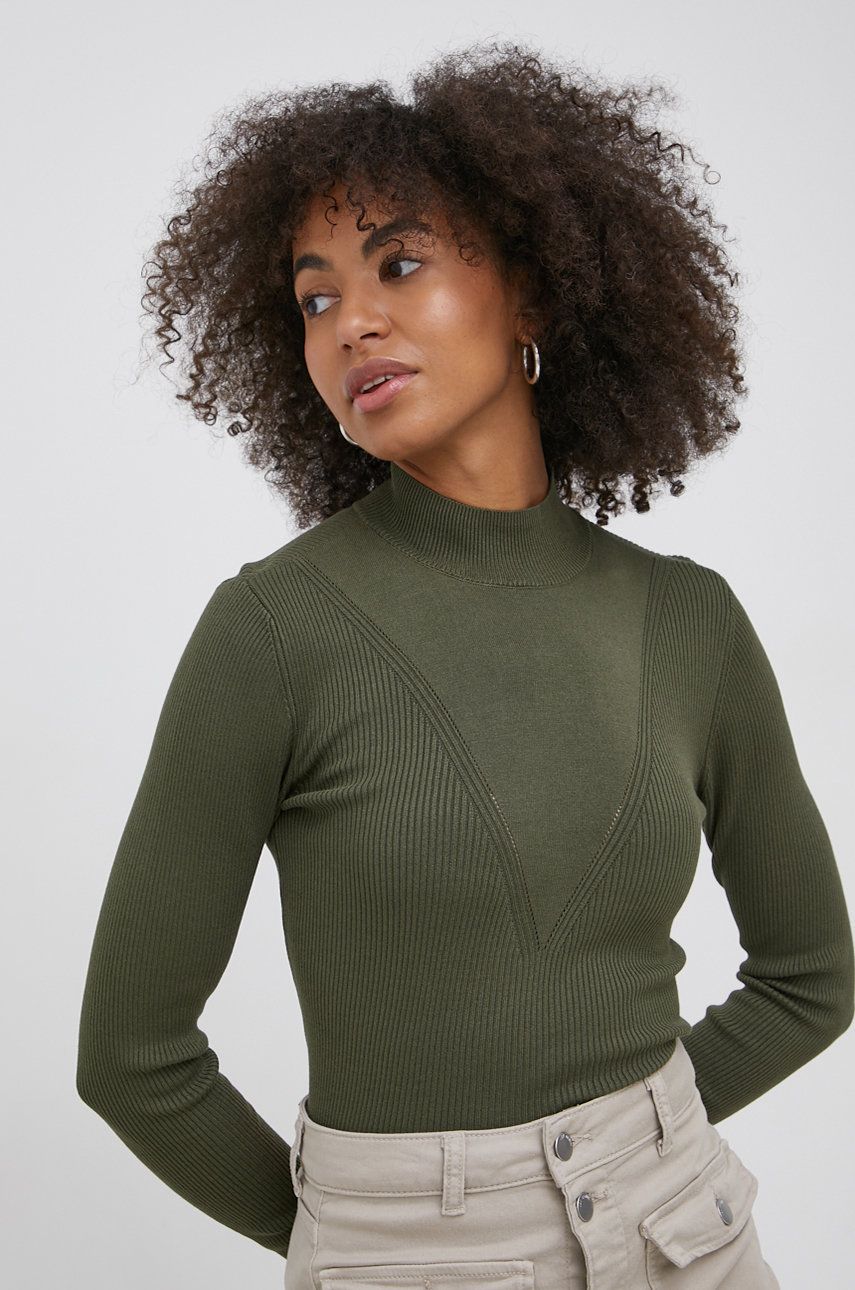JDY pulover femei, culoarea verde, light answear.ro