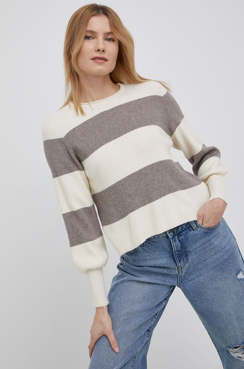 Only pulover femei, culoarea maro, light answear.ro