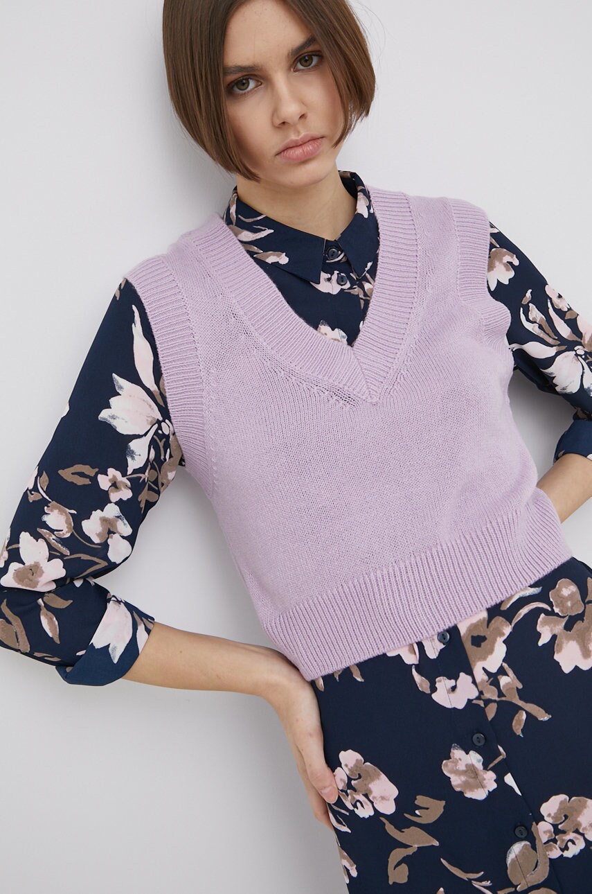 JDY vesta femei, culoarea violet, light answear.ro