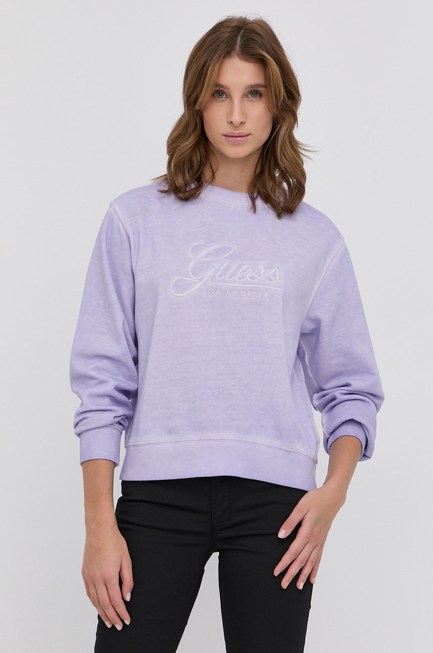 

Кофта Guess женская цвет фиолетовый с аппликацией