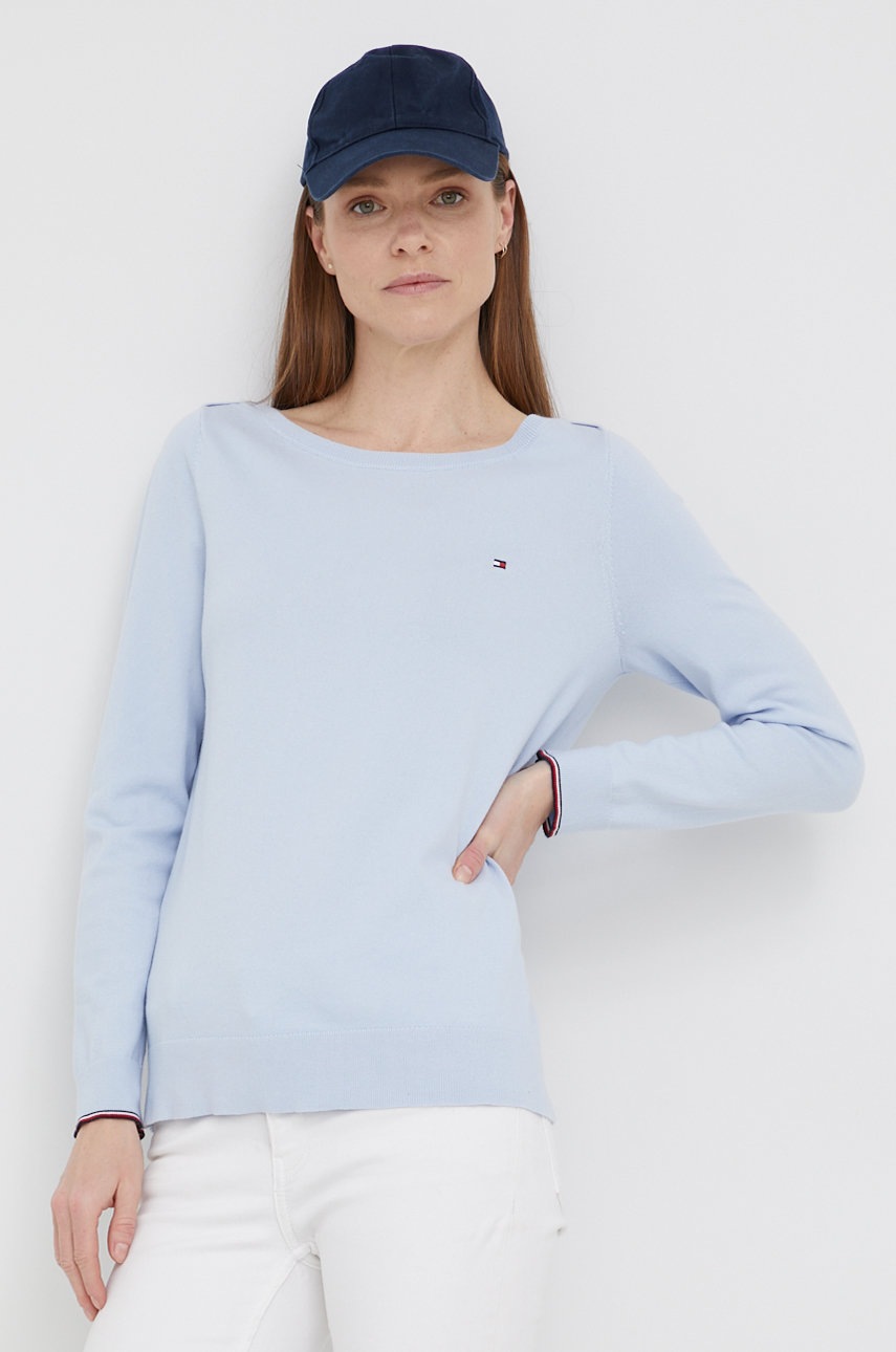 

Пуловер Tommy Hilfiger дамски от лека материя, Син