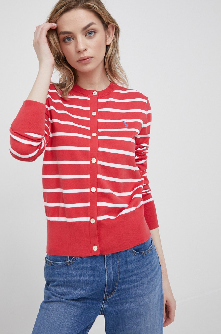 

Жилетка Polo Ralph Lauren дамски в червено от лека материя, Червен