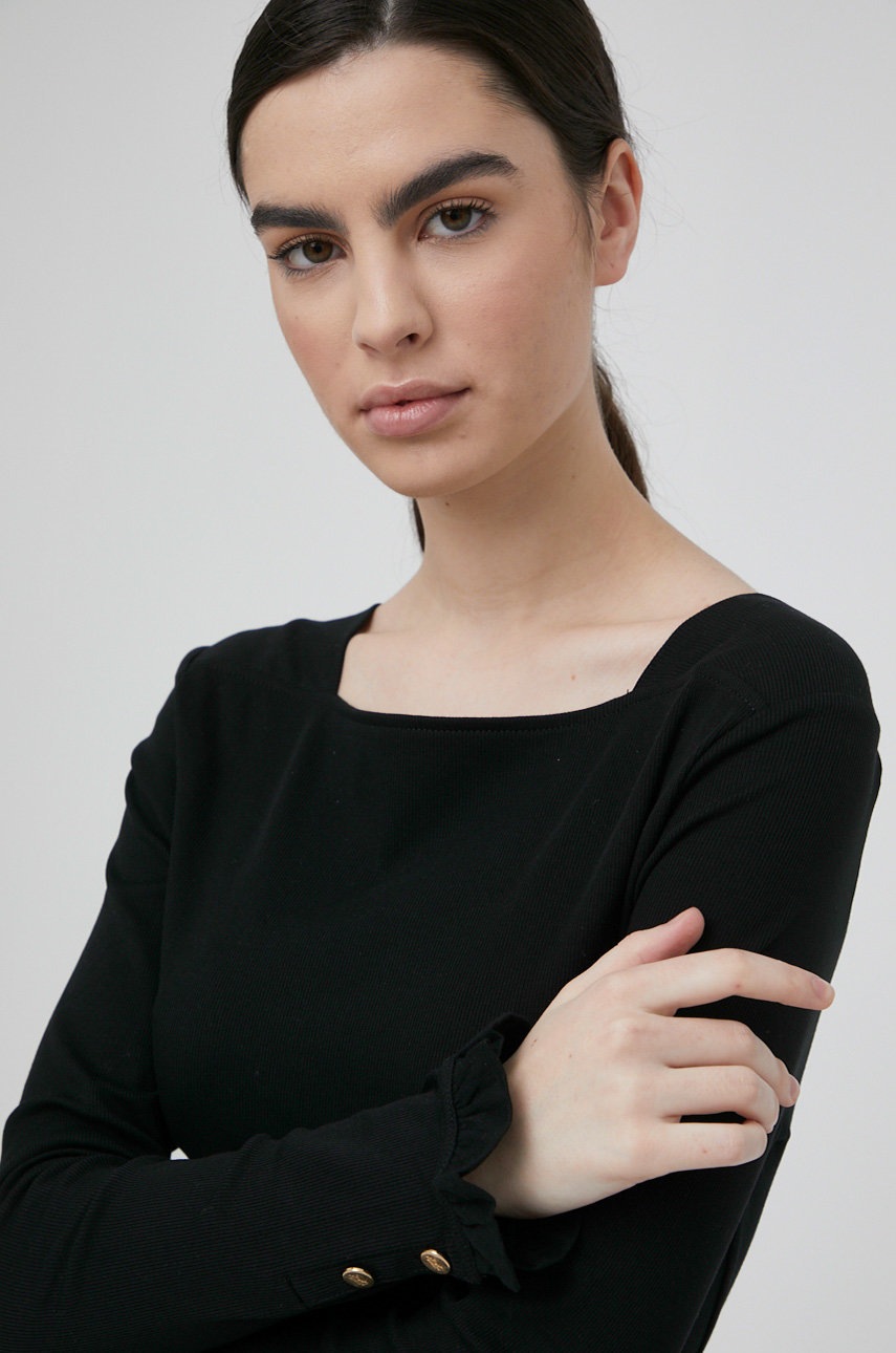 

Блуза с дълги ръкави Lauren Ralph Lauren дамски в черно, Черен