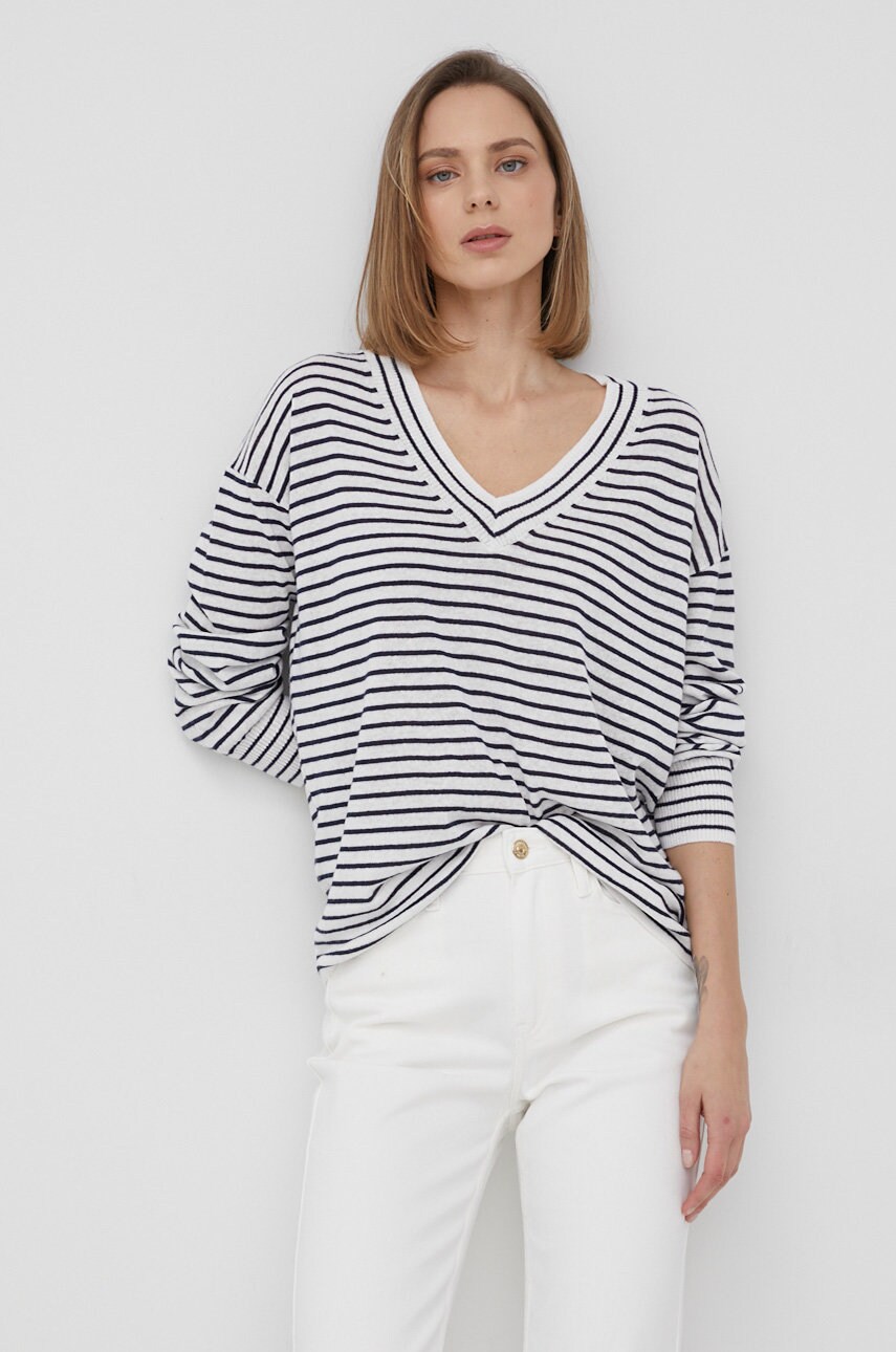 Gap pulover din in femei, culoarea alb, light
