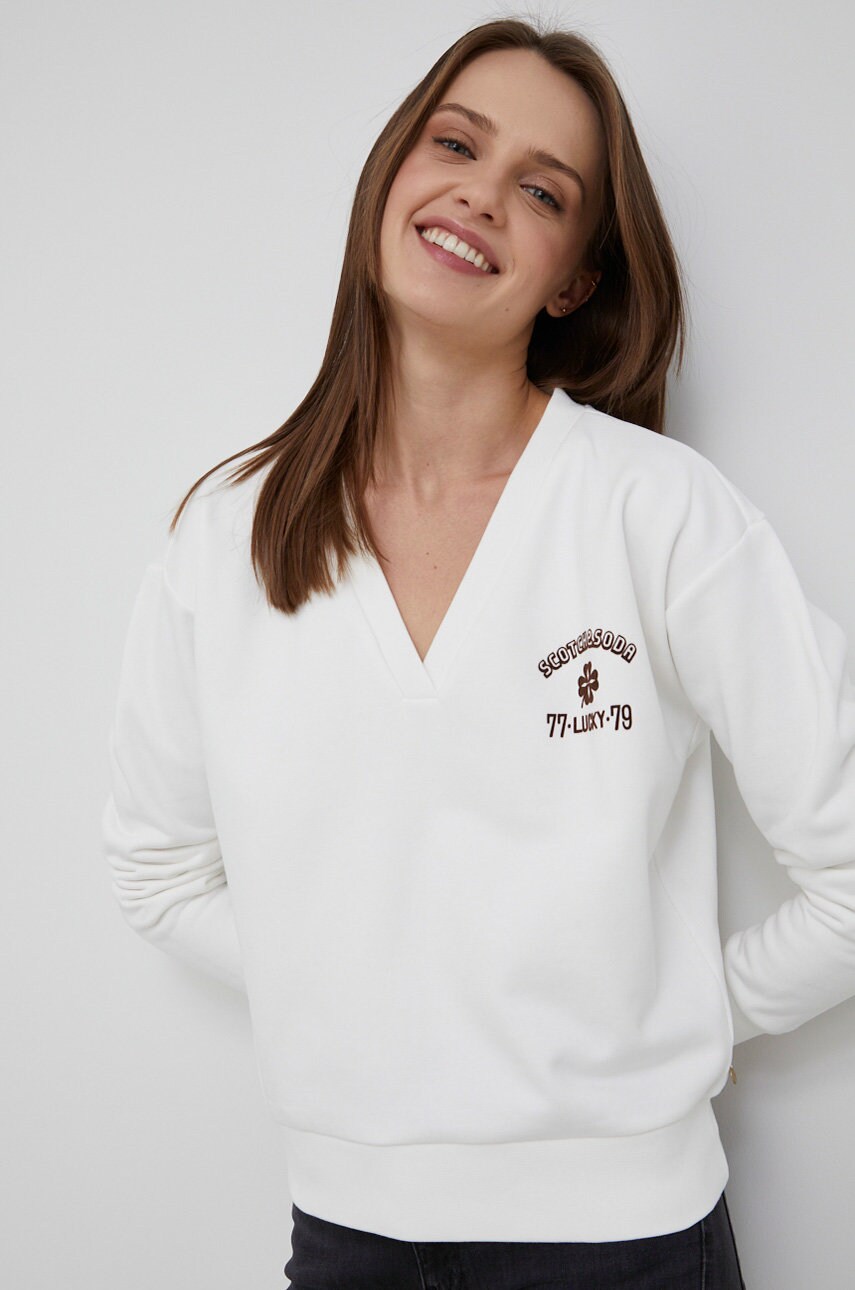 Scotch & soda bluza femei, culoarea alb, cu imprimeu