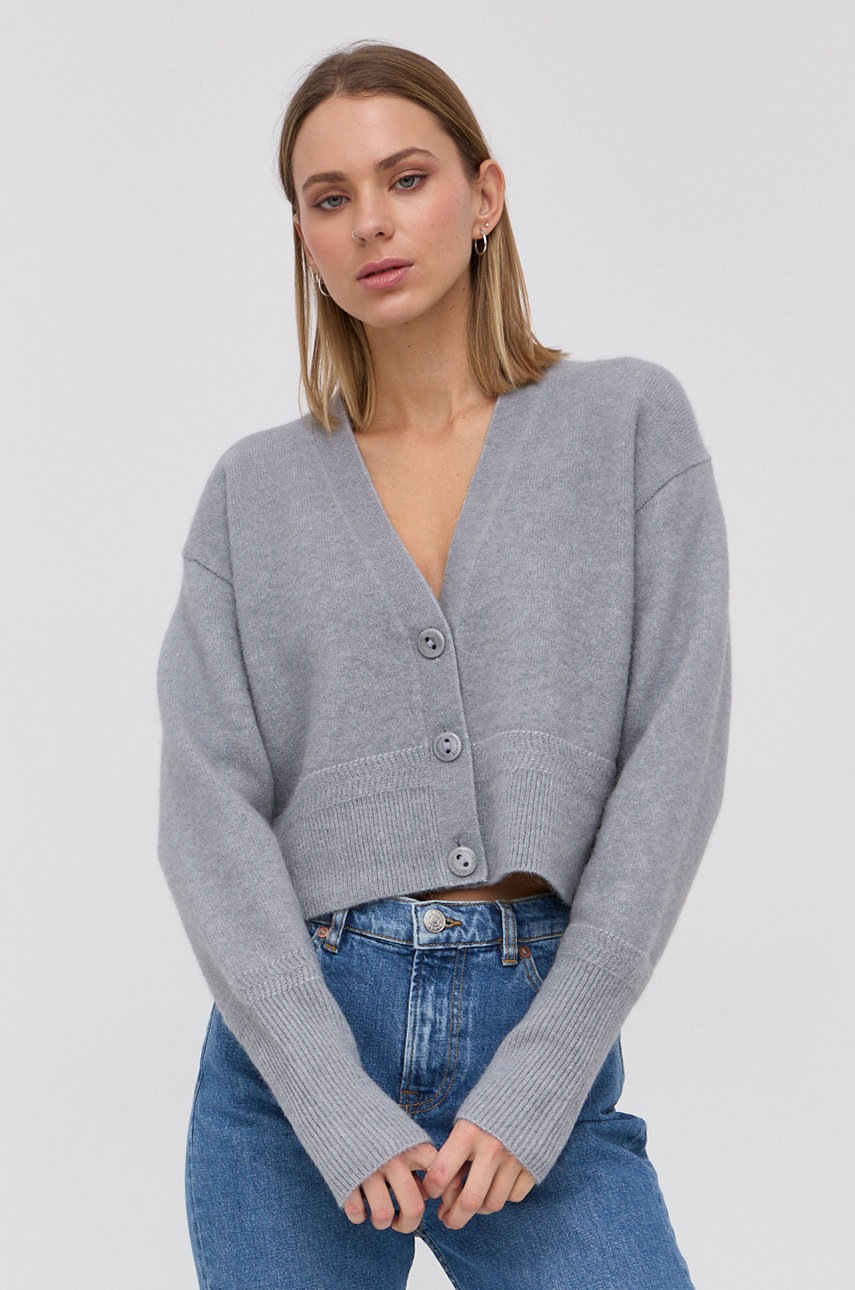 Allsaints cardigan din lână femei, culoarea gri, light