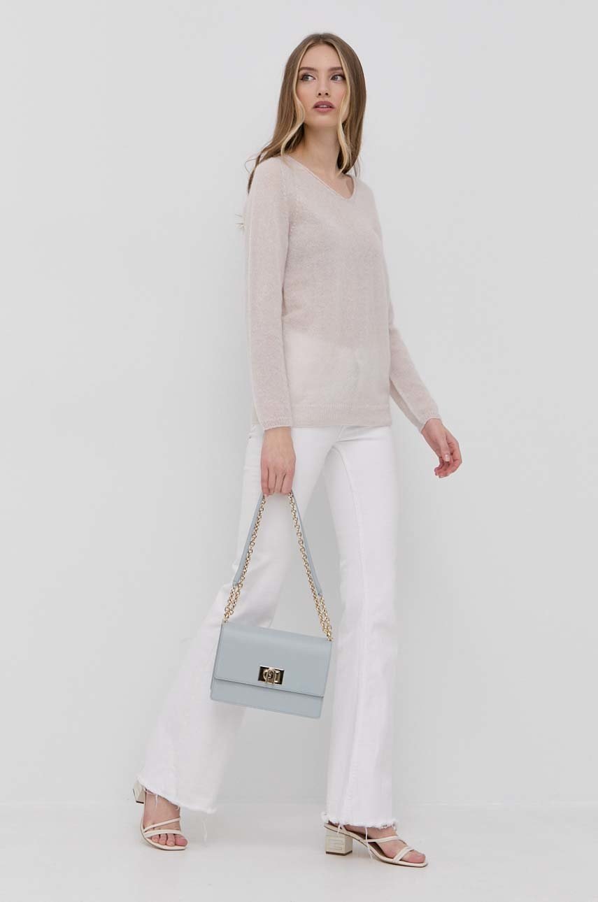 

Шерстяной свитер Max Mara Leisure женский цвет бежевый лёгкий