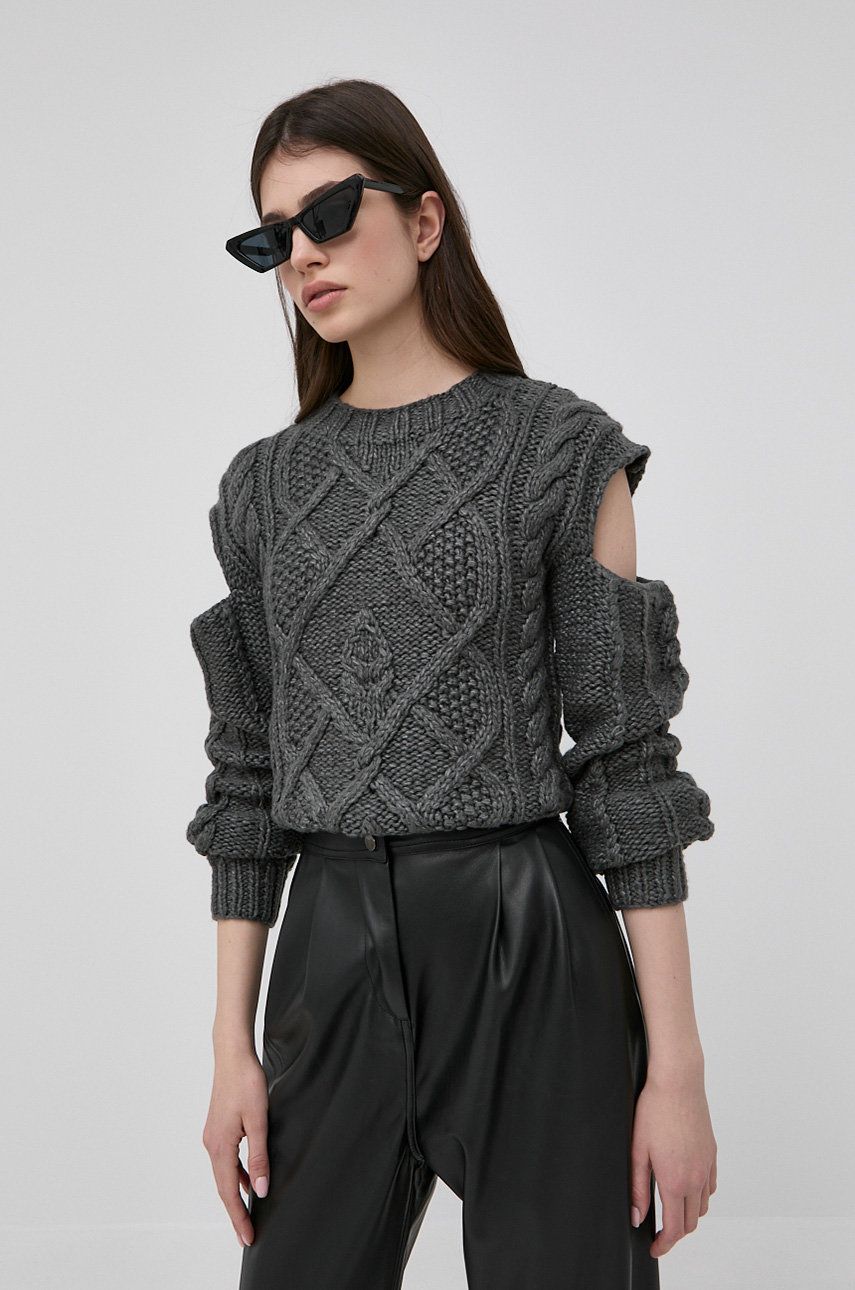 For Love & Lemons pulover femei, culoarea gri, călduros 2022 ❤️ Pret Super answear imagine noua 2022