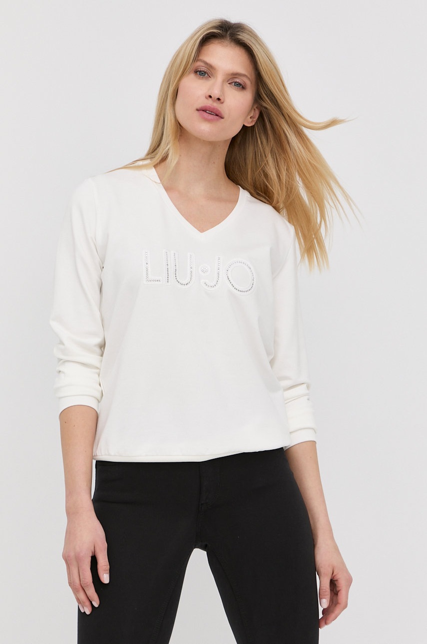 

Суичър Liu Jo дамска в бежово с апликация, Бежов